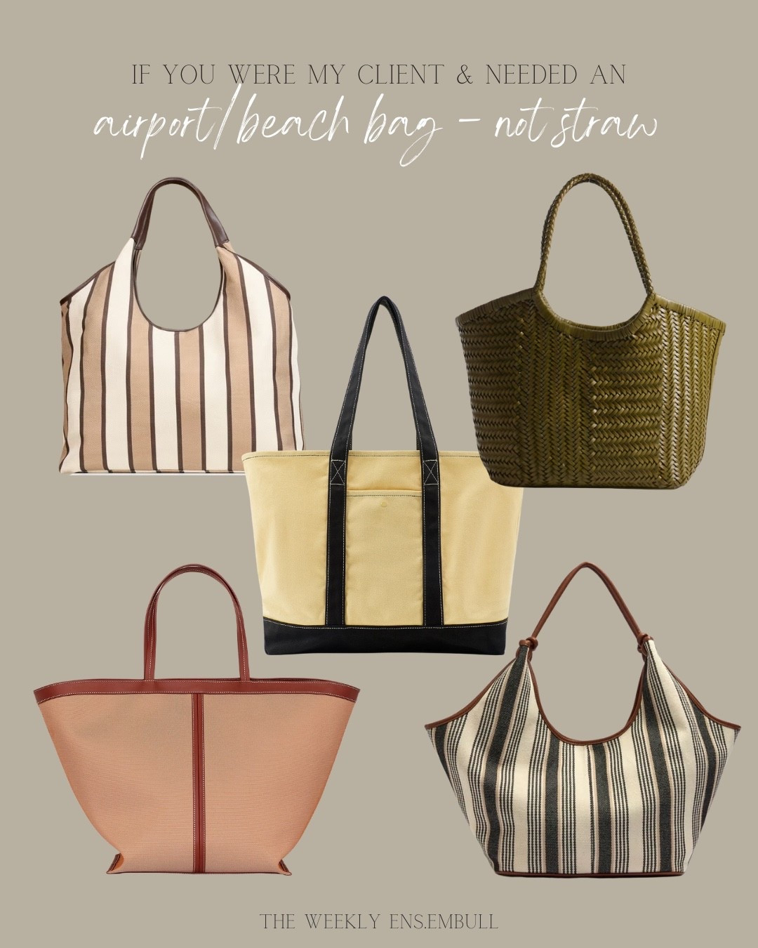 Tote bag/ travel bag/ beach bag inspo not straw or raffia