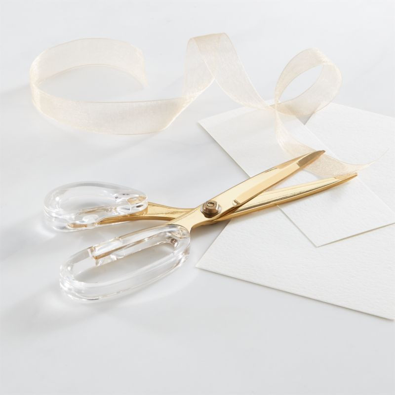 Russell + Hazel Gold and Acrylic Scissors + Reviews | Crate and Barrel | Crate & Barrel