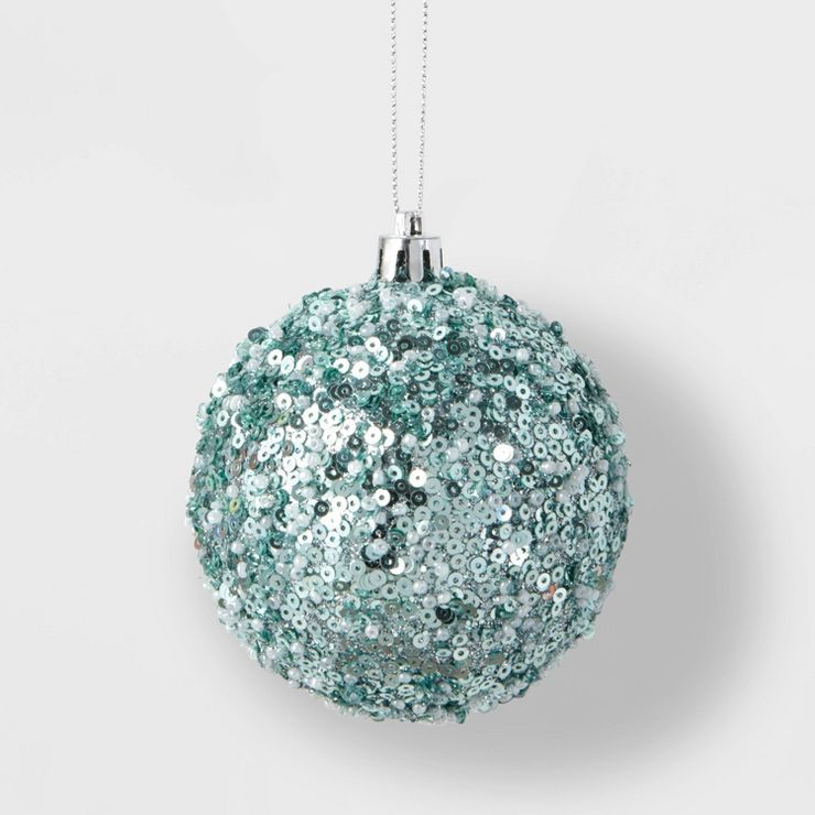 Sequined Ball Christmas Tree Ornament Blue - Wondershop&#8482; | Target