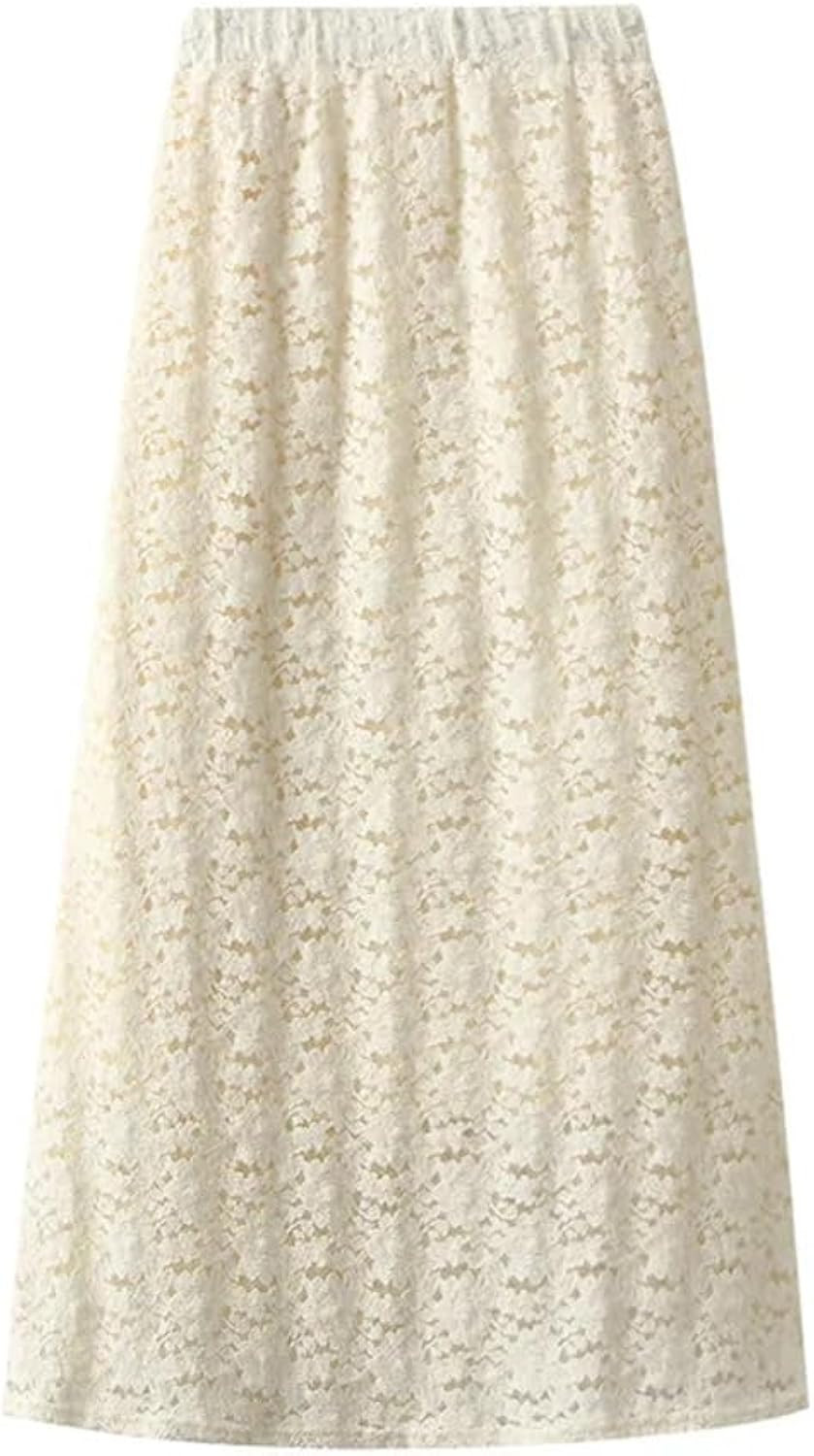 Women's Lace Thickened Half Skirt, Solid High Waist Wrap Hip A-Line Skirt, Mid Length Mini Dress, | Amazon (US)