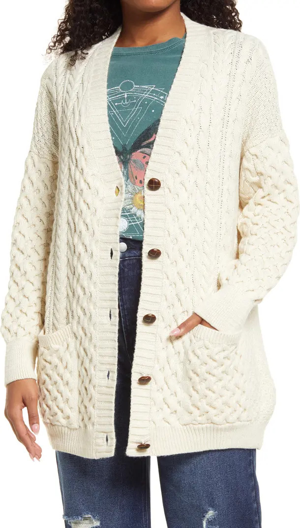 Aran Mix Stitch Cardigan | Nordstrom