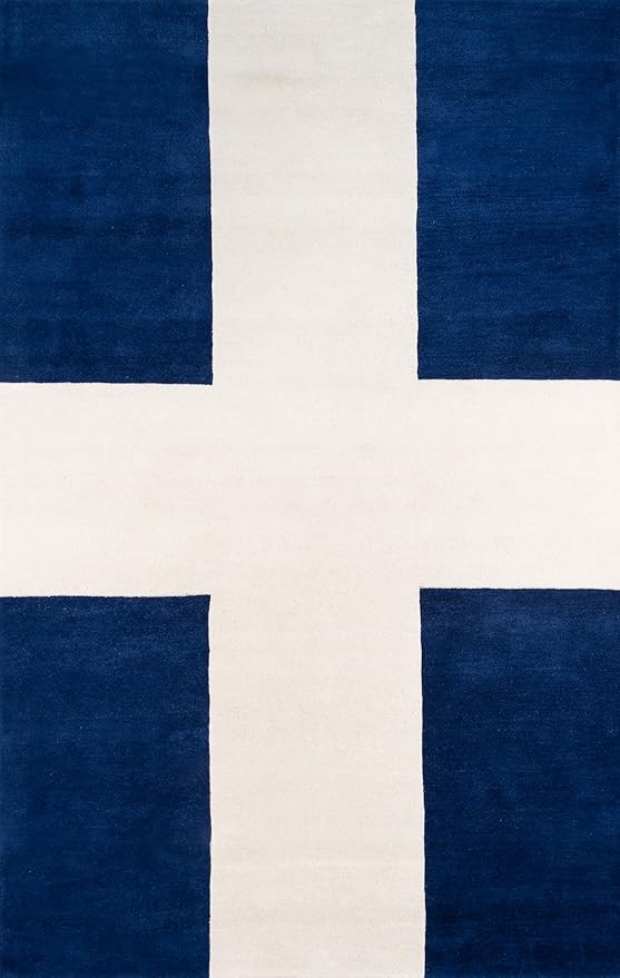 Novogratz Delmar Collection Chevalier Area Rug, 3'6" x 5'6", Navy Blue | Amazon (US)