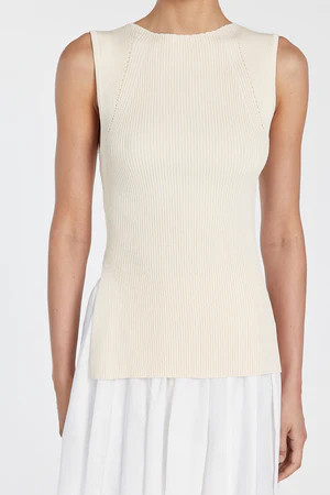 SOFIA CREAM LONGLINE KNIT TOP | DISSH