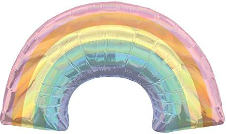 Amscan Iridescent Pastel Rainbow Balloon, Super Shape | Amazon (US)
