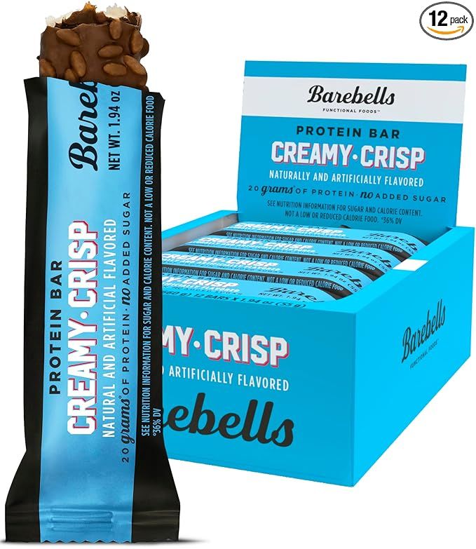 Barebells Protein Snacks Bars Creamy Crisp - 12 Count, 1.9oz Bars 55g of High Protein - Chocolate... | Amazon (US)