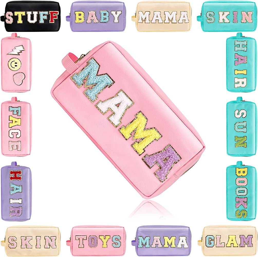 Preppy Makeup Bag with Strap, Nylon Waterproof Travel Toiletry Bag for Women Girl, Preppy Stuff C... | Amazon (US)