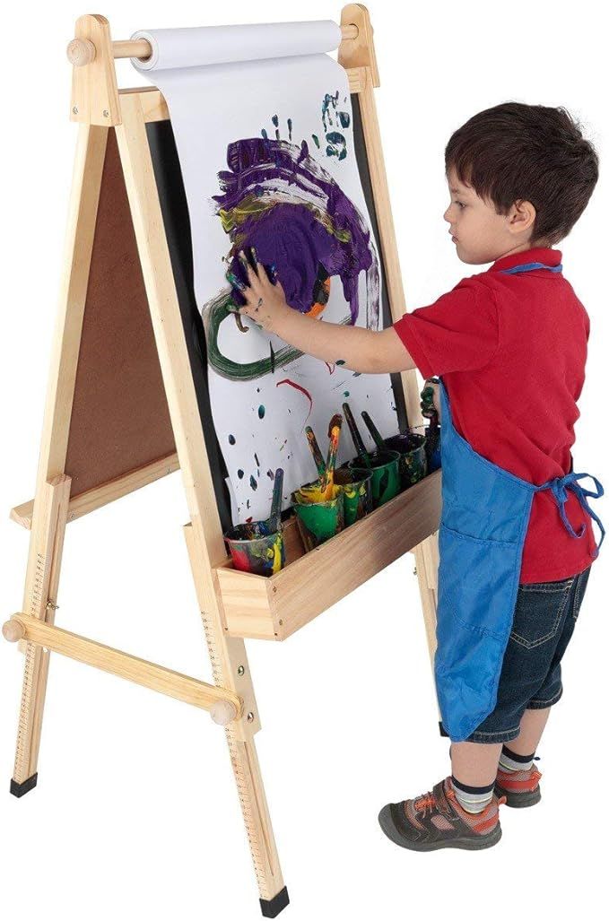Fundamentals Kids Art Easel 3 in 1 Multipurpose Wooden Art Easel, Chalk Board & Dry Erase White B... | Amazon (US)