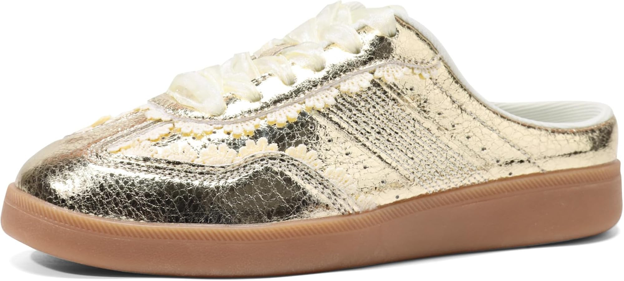 LUCKY STEP Women's Slip-On Backless Sneaker Mules Organza Ribbon Decorative Lace-Up Casual Retro ... | Amazon (US)