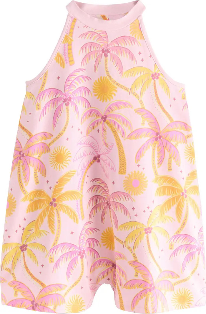 NEXT Kids' Tropical Palm Cotton Romper | Nordstrom | Nordstrom