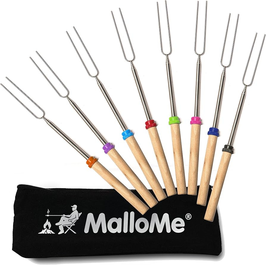 MalloMe Smores Sticks for Fire Pit Long - Marshmallow Roasting Sticks Smores Kit - Smore Skewers ... | Amazon (US)