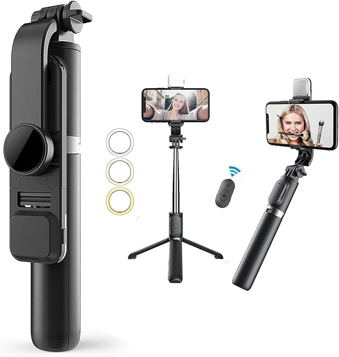Selfie Stick & Phone Tripod,MQOUNY Portable Selfie Fill Light,Portable All-in-One Professional Tr... | Amazon (US)