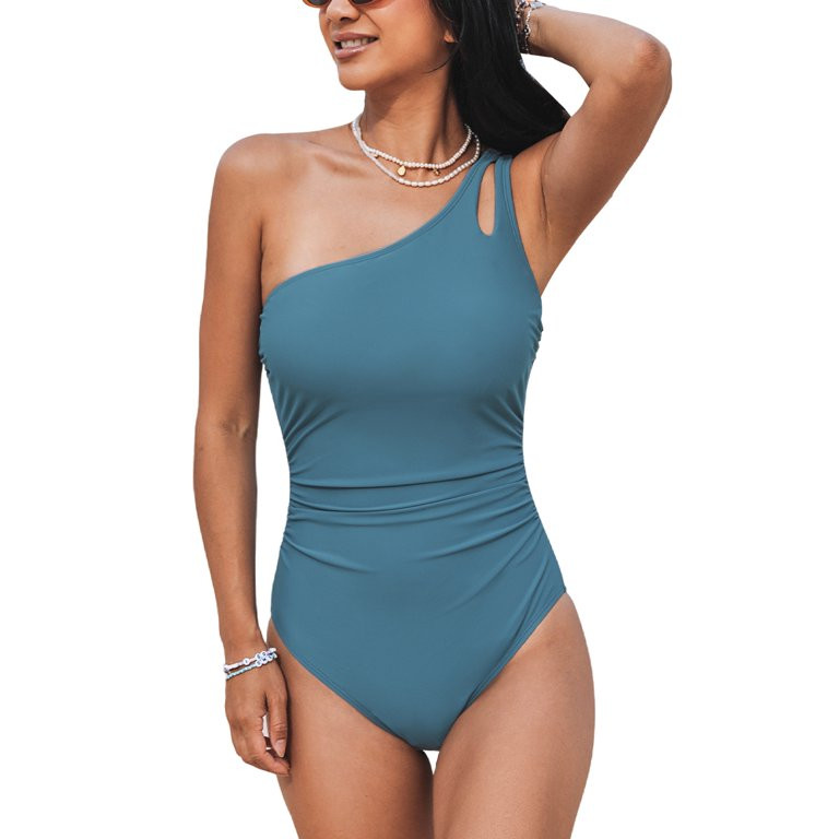 CUPSHE Women's Tummy Control One Shoulder Cutout Slimming One Piece Swimsuit | Walmart (US)