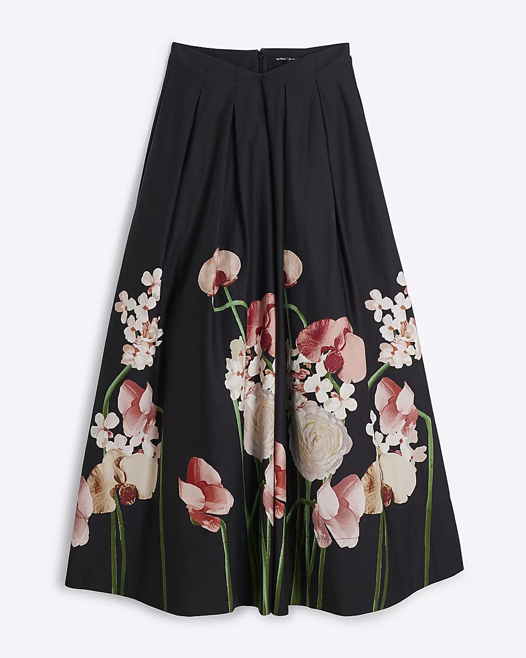 Black Floral Maxi Printed Skirt | River Island UK & IE
