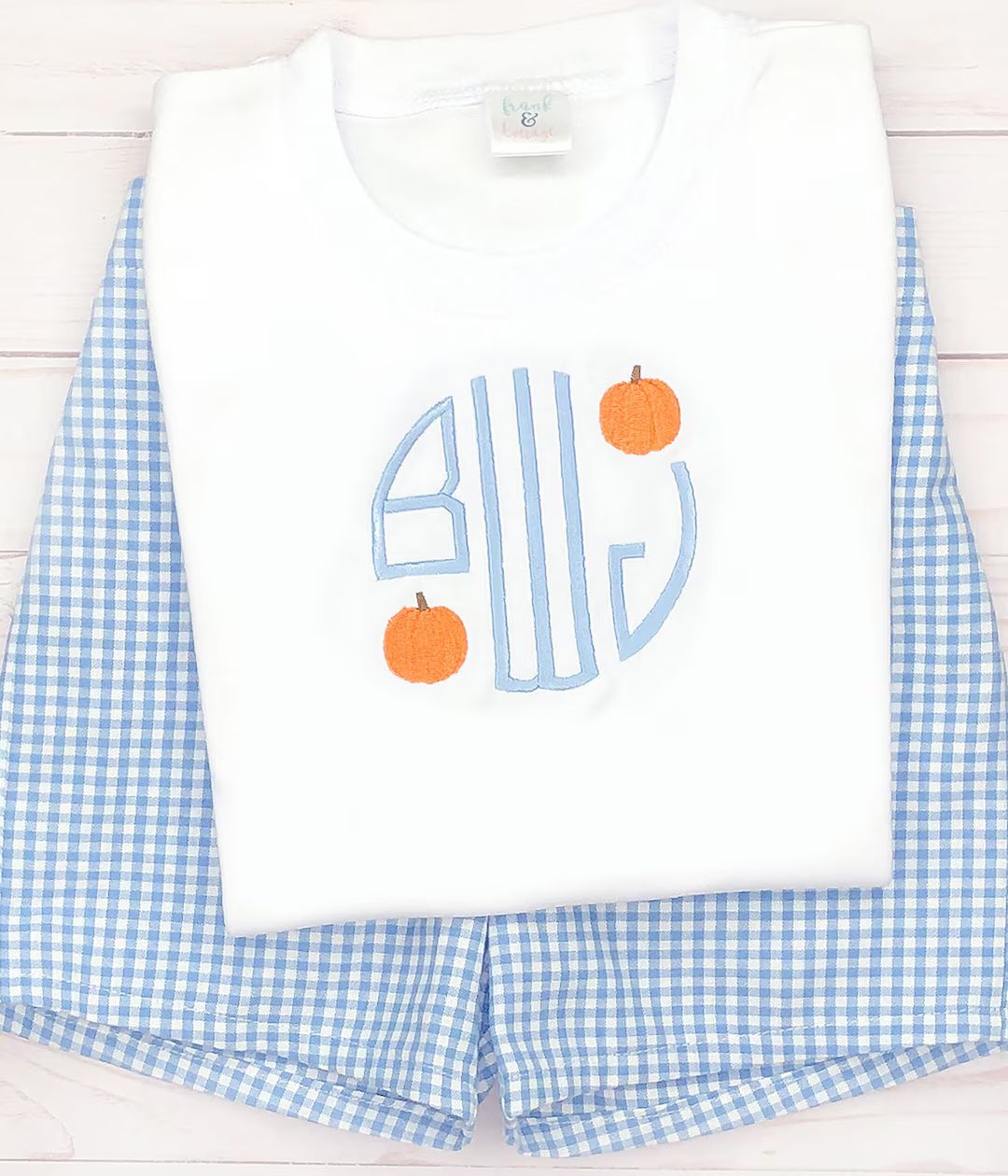 Baby Boy Pumpkin Monogram Outfit Halloween Monogram Shirt - Etsy | Etsy (US)