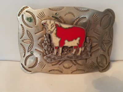 VTG Western Bull Belt Buckle Cattle Cowboy Rancher Cow  | eBay | eBay US