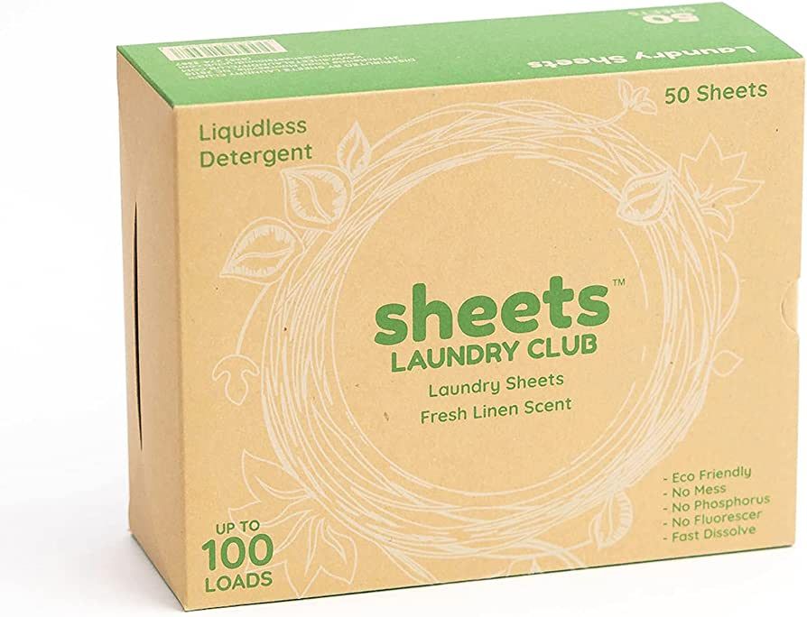 Sheets Laundry Club - As Seen on Shark Tank - Laundry Detergent - (Up to 100 Loads) 50 Laundry Sh... | Amazon (US)