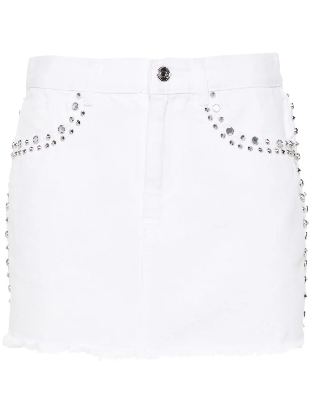 LIU JO stud-embellished Denim Mini Skirt - Farfetch | Farfetch Global