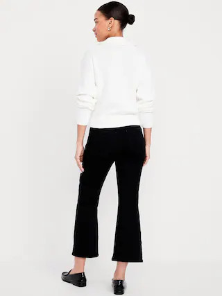 High-Waisted Weekender Pull-On Crop Flare Jeans | Old Navy (US)