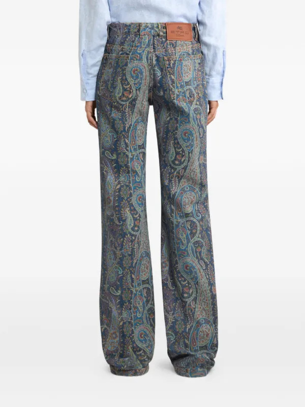 ETRO Floral paisley-motif Flared Jeans | Blue | FARFETCH UK | Farfetch Global
