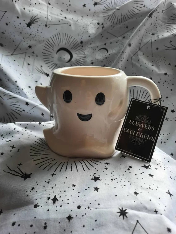 Ghost Mug  Spooky Ghost Ceramic Halloween Cup  Skeletons - Etsy | Etsy (US)