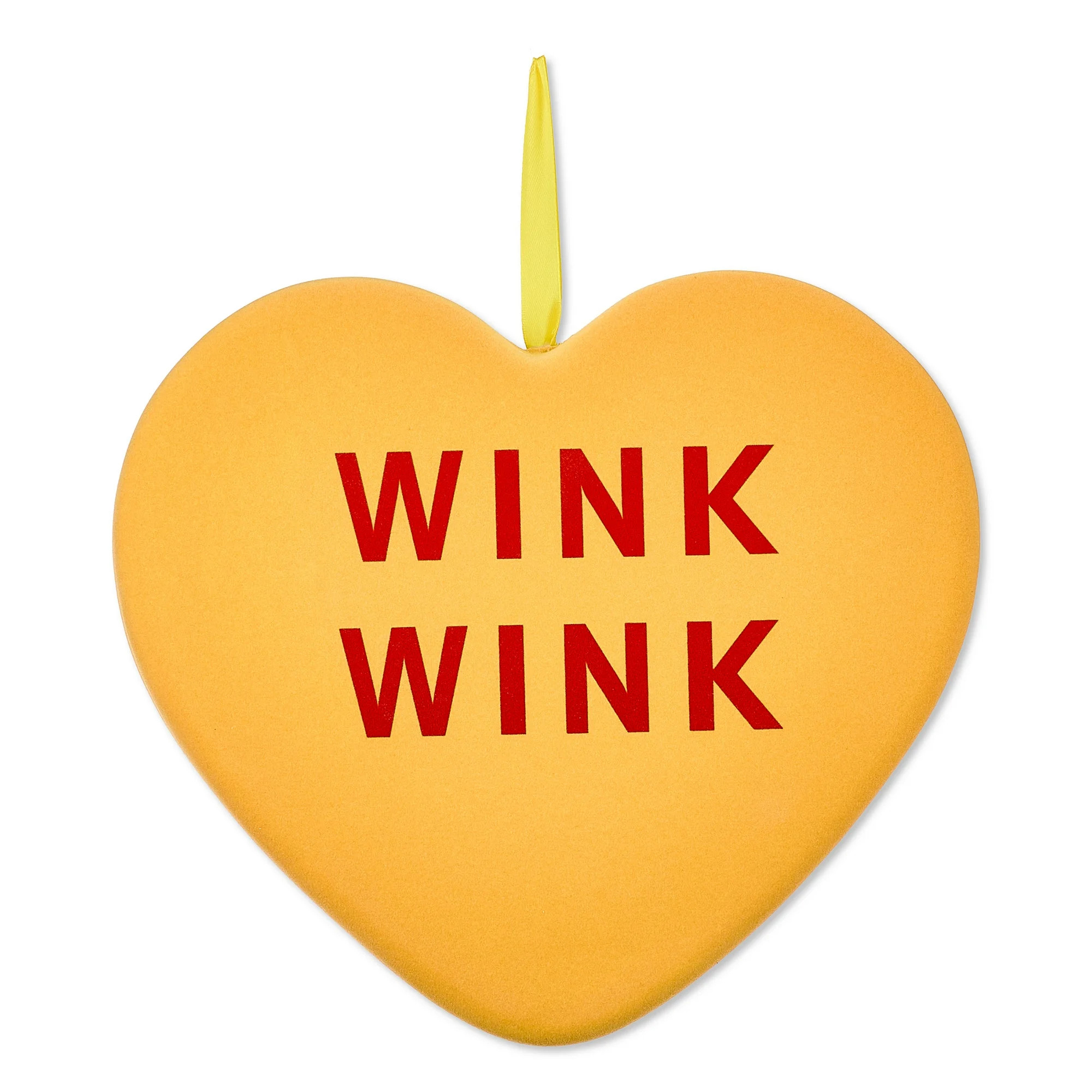 Heart Ornament Hanging Decoration, Wink Wink, Yellow, 10.5", Valentine's Day by Way To Celebrate | Walmart (US)