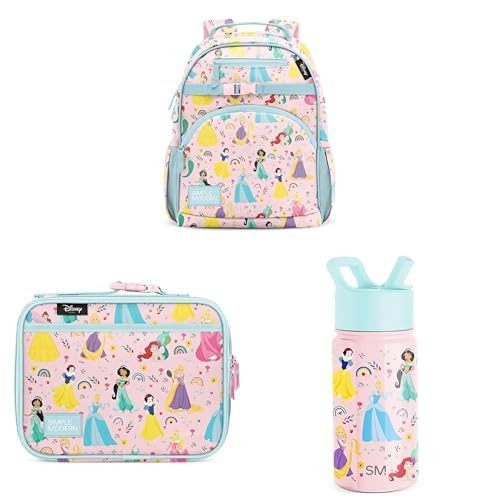 Simple Modern Disney Princess Medium Toddler Backpack, Lunch Box and Water Bottle for School, Girls | 3 pc | Princess Rainbows | Amazon (US)