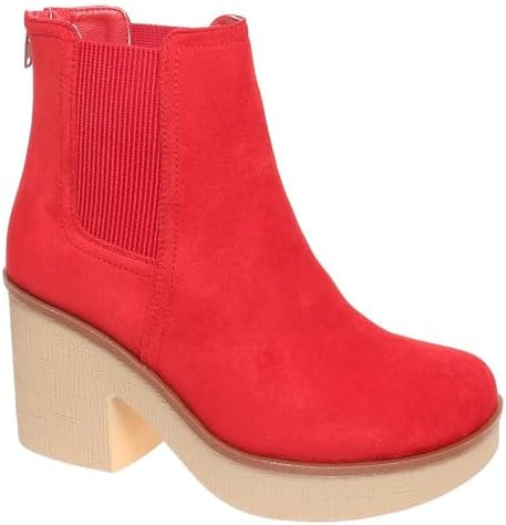 Pierre Dumas Women's Platform Chunky Heels Chelsea Ankle Boots | Amazon (US)