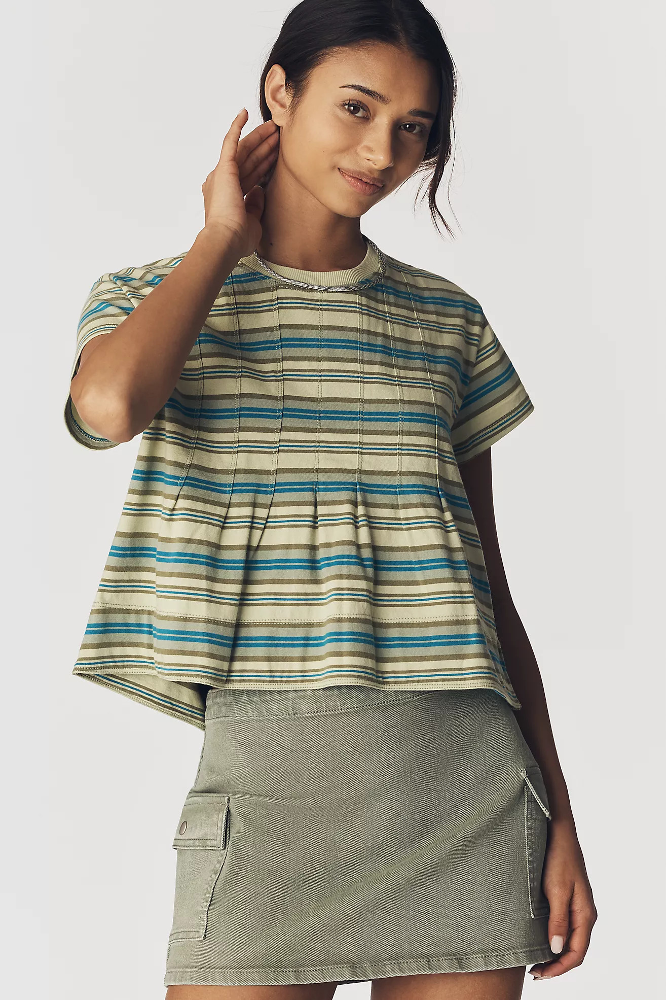 Pilcro Pleated Swing Tee | Anthropologie (US)