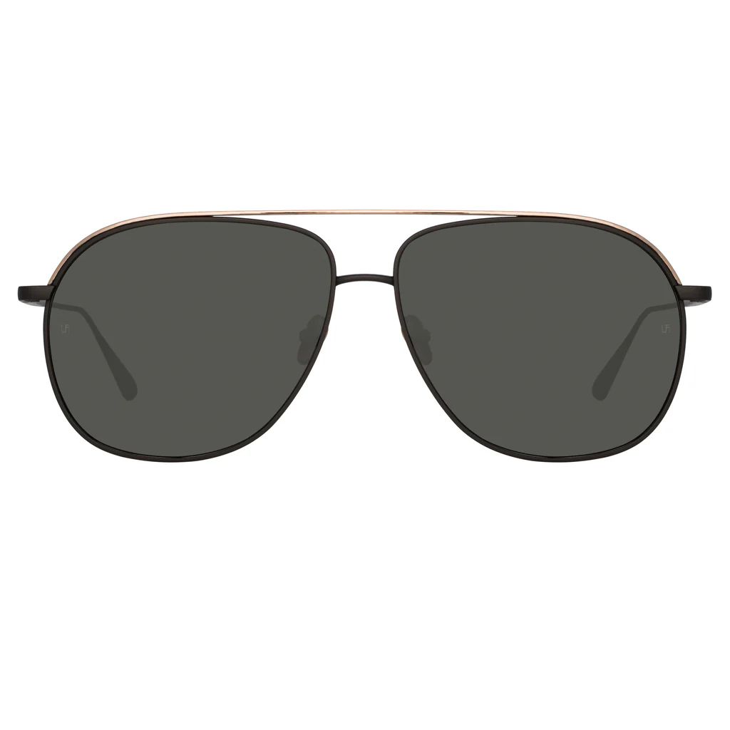 Matis Aviator Sunglasses in Black | Linda Farrow