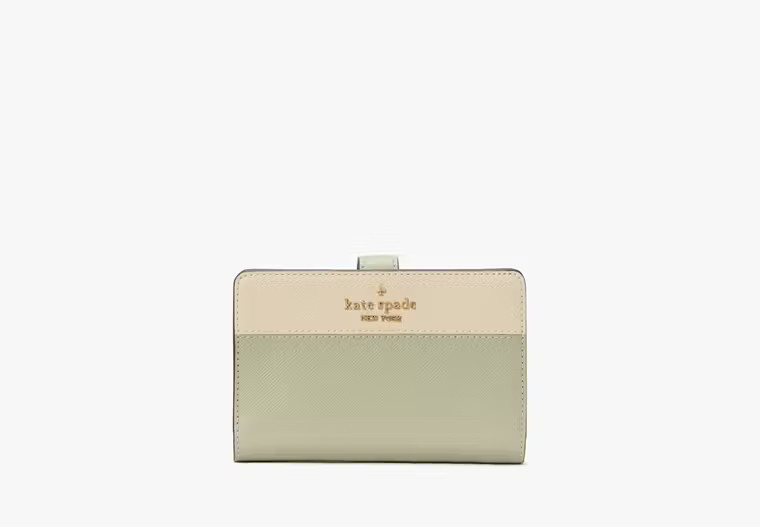 Kate Spade Madison Medium Bifold Wallet, Sage Bundle | Kate Spade Outlet