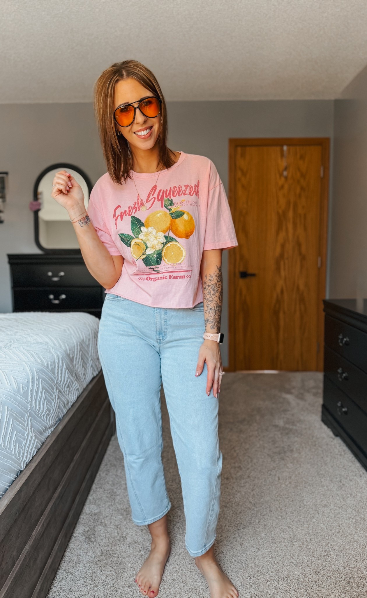 These cropped tees scream spring!!! 🍋
This shirt  is flattering when you wear hugh waisted pants because it hides your belly  

#LTKmomlife #LTKMidsize