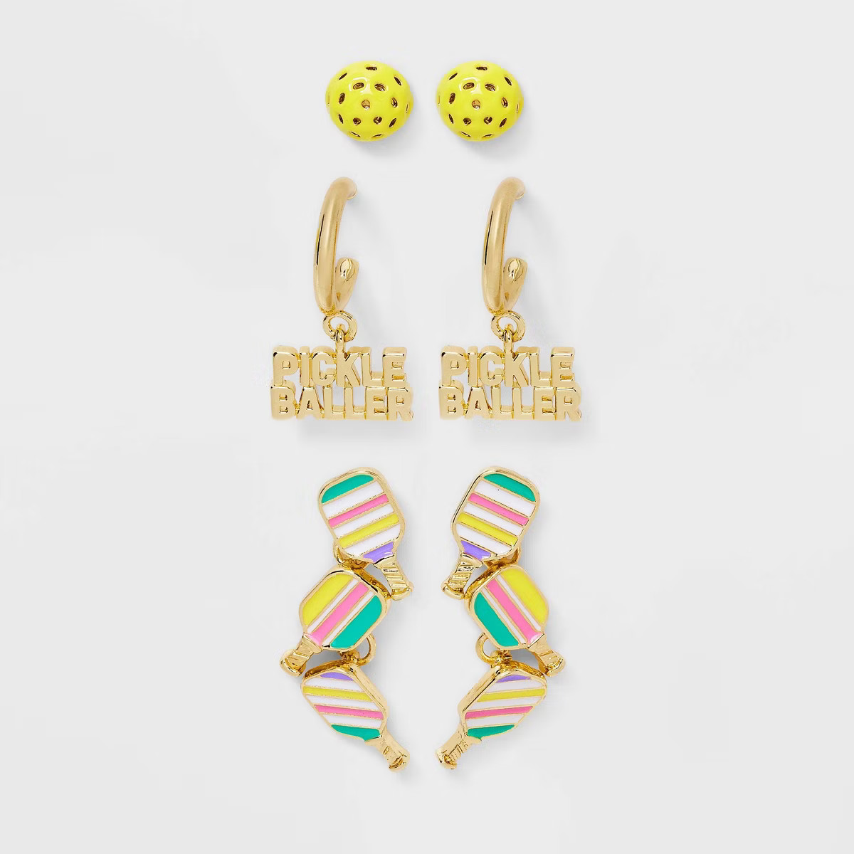 SUGARFIX by BaubleBar Paddles Up Statement Earring Set 3pc - Gold | Target