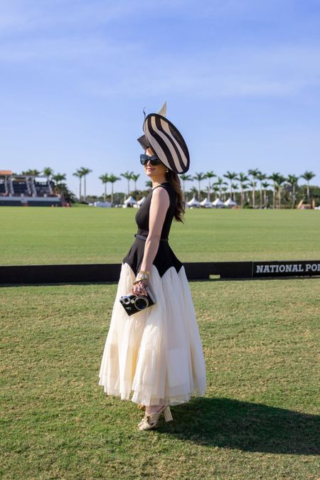 Palm Beach Polo featuring a black tulle dress, fascinator, and gold heels.#polo #palmbeach

#LTKstyletip #LTKshoecrush #LTKSeasonal #LTKFind