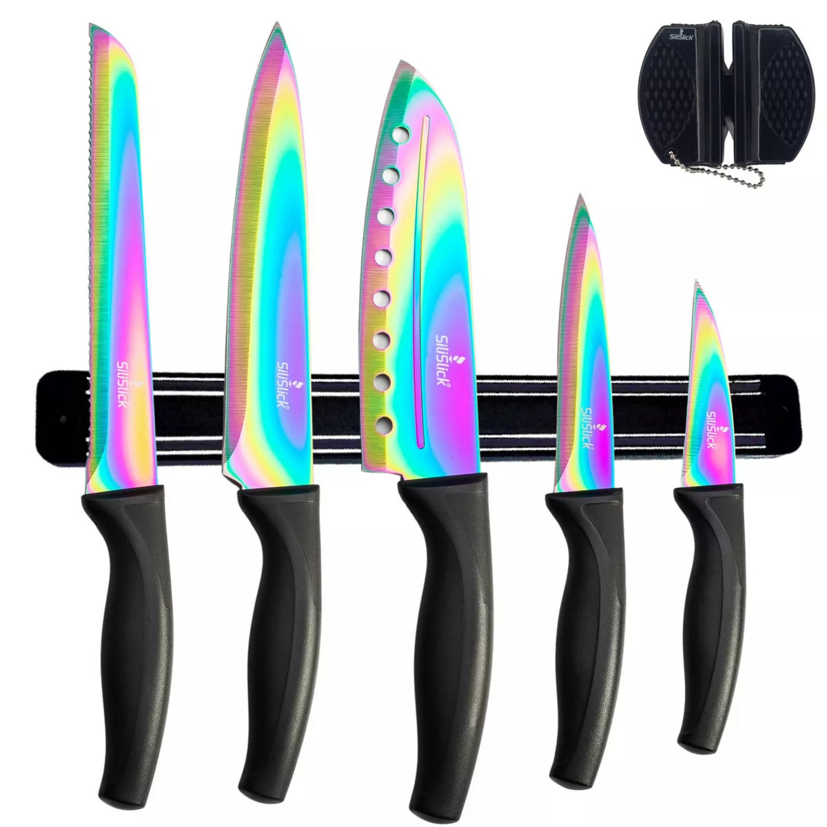 SiliSlick 5 Piece Titanium Coated Stainless Steel Knife Set | Target