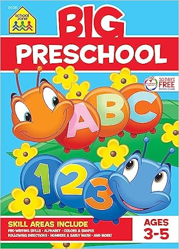 School Zone - Big Preschool Workbook - 320 Pages, Ages 3 to 5, Colors, Shapes, Numbers, Early Mat... | Amazon (US)