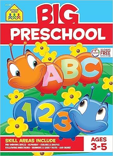 School Zone - Big Preschool Workbook - 320 Pages, Ages 3 to 5, Colors, Shapes, Numbers, Early Mat... | Amazon (US)