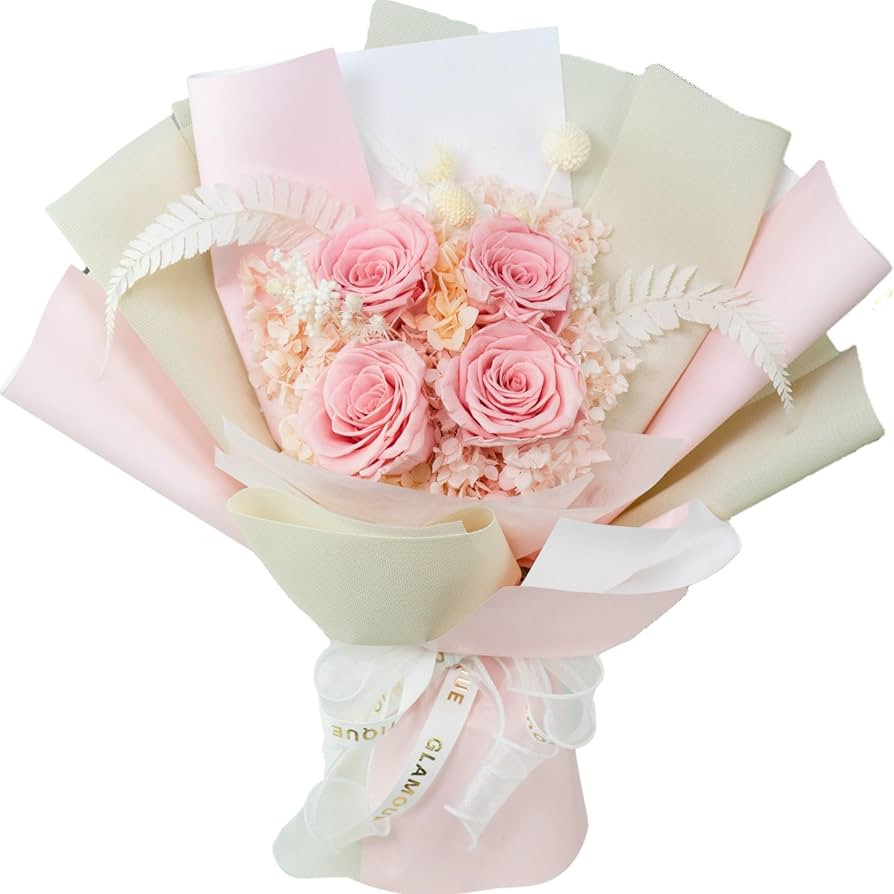 GLAMOUR BOUTIQUE Preserved Flowers Bouquet - Forever Flowers Roses in a Box with Hydrangeas & Mor... | Amazon (US)
