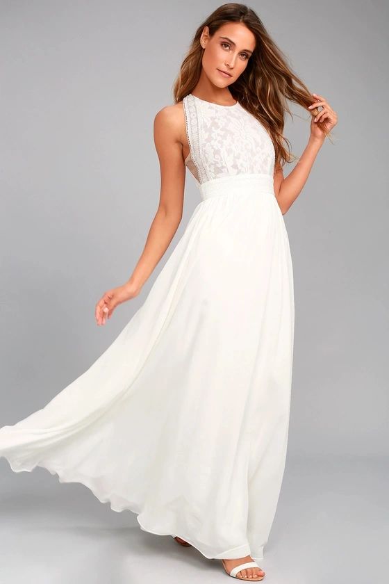 Forever and Always White Lace Maxi Dress | Lulus (US)