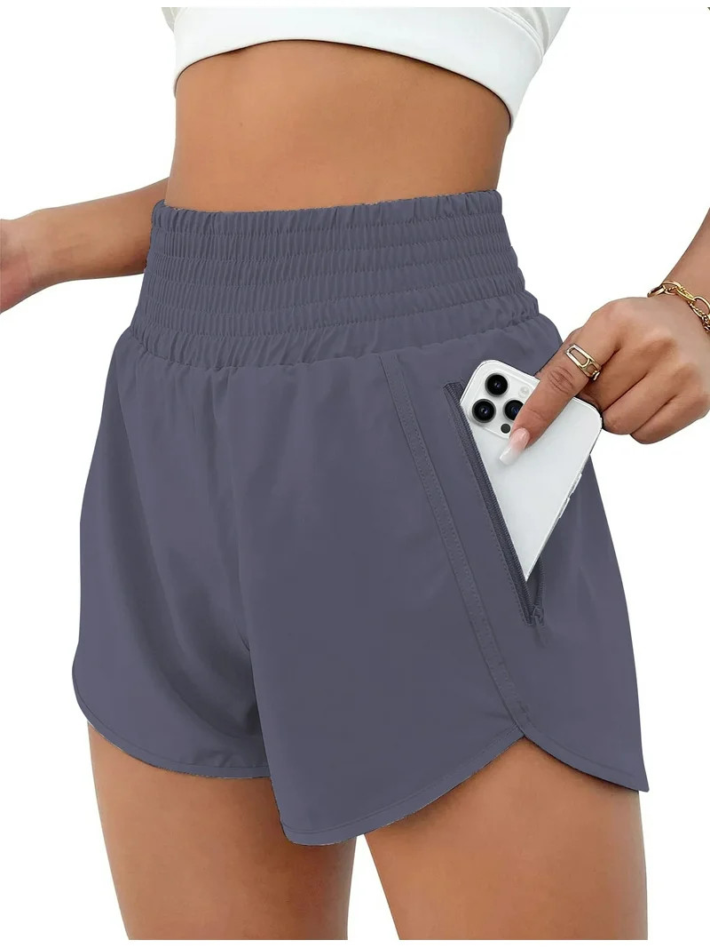 Rosvigor Womens Athletic Shorts High Waisted Running Shorts Gym Workout Shorts with Pockets | Walmart (US)