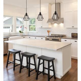 Westinghouse Nathaniel 1-Light Matte Black Mini Pendant with Cage Shade 6105300 - The Home Depot | The Home Depot