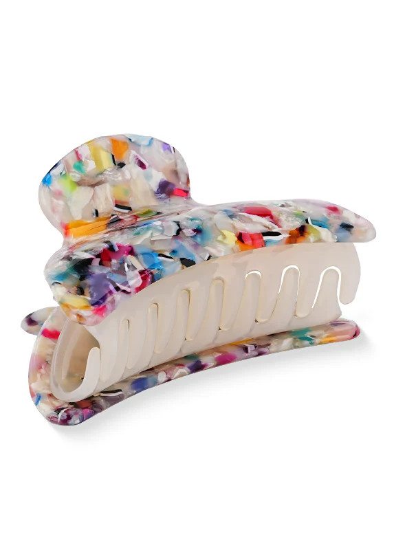 Rainbow Confetti Tortoise Shell Claw Clip | FLAUNT