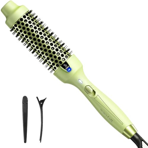 Wavytalk Thermal Brush, 1.5 Inch Ionic Heated Round Brush Creates Blowout Look Makes Hair Shinier & Smoother, Dual Voltage, Easy to Use (Green) | Amazon (US)