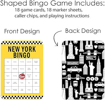 Big Dot of Happiness NYC Cityscape - Bar Bingo Cards and Markers - New York City Party Bingo Game... | Amazon (US)