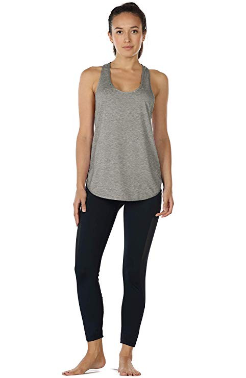 icyzone Workout Tank Tops for Women - Athletic Yoga Tops, Racerback Running Tank Top | Amazon (US)