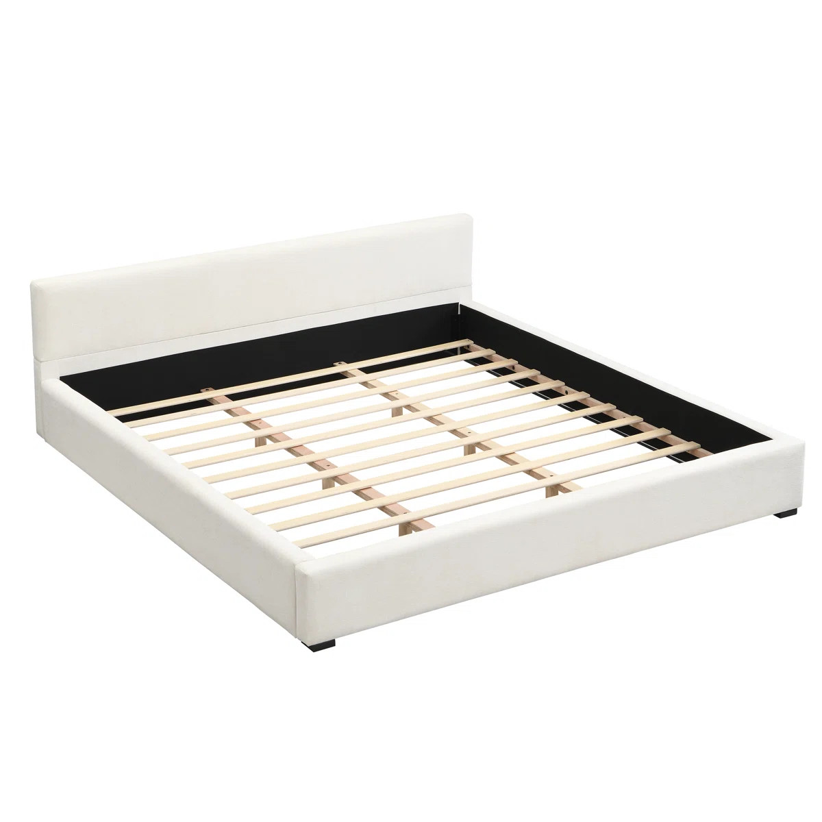 Wane Wide-Edge Upholstered Bed With Wooden Slats | Wayfair North America