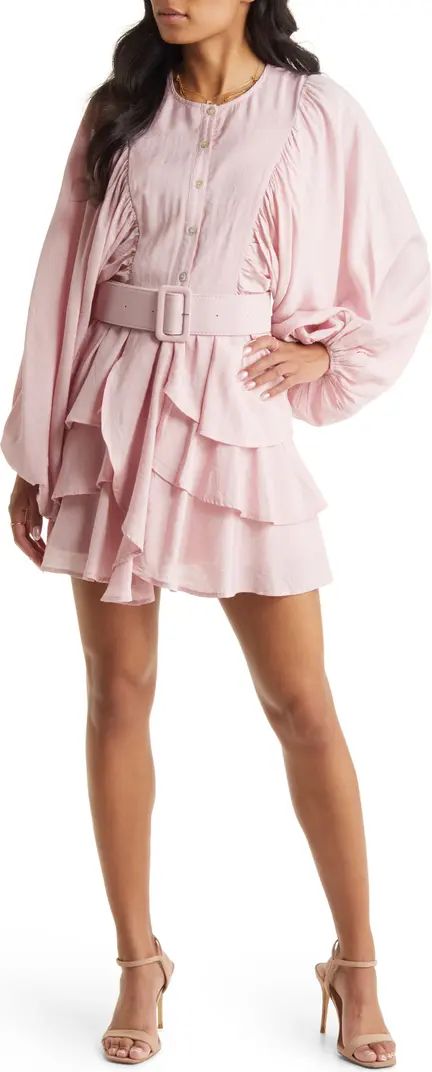 VICI Collection Belted Ruffle Minidress | Nordstrom | Nordstrom
