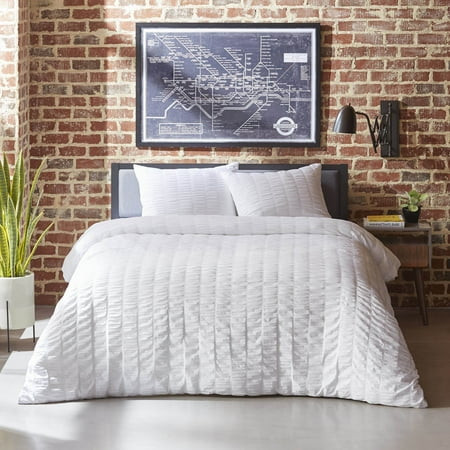 City Scene Orleans Seersucker White Duvet Set Full/Queen | Walmart (US)
