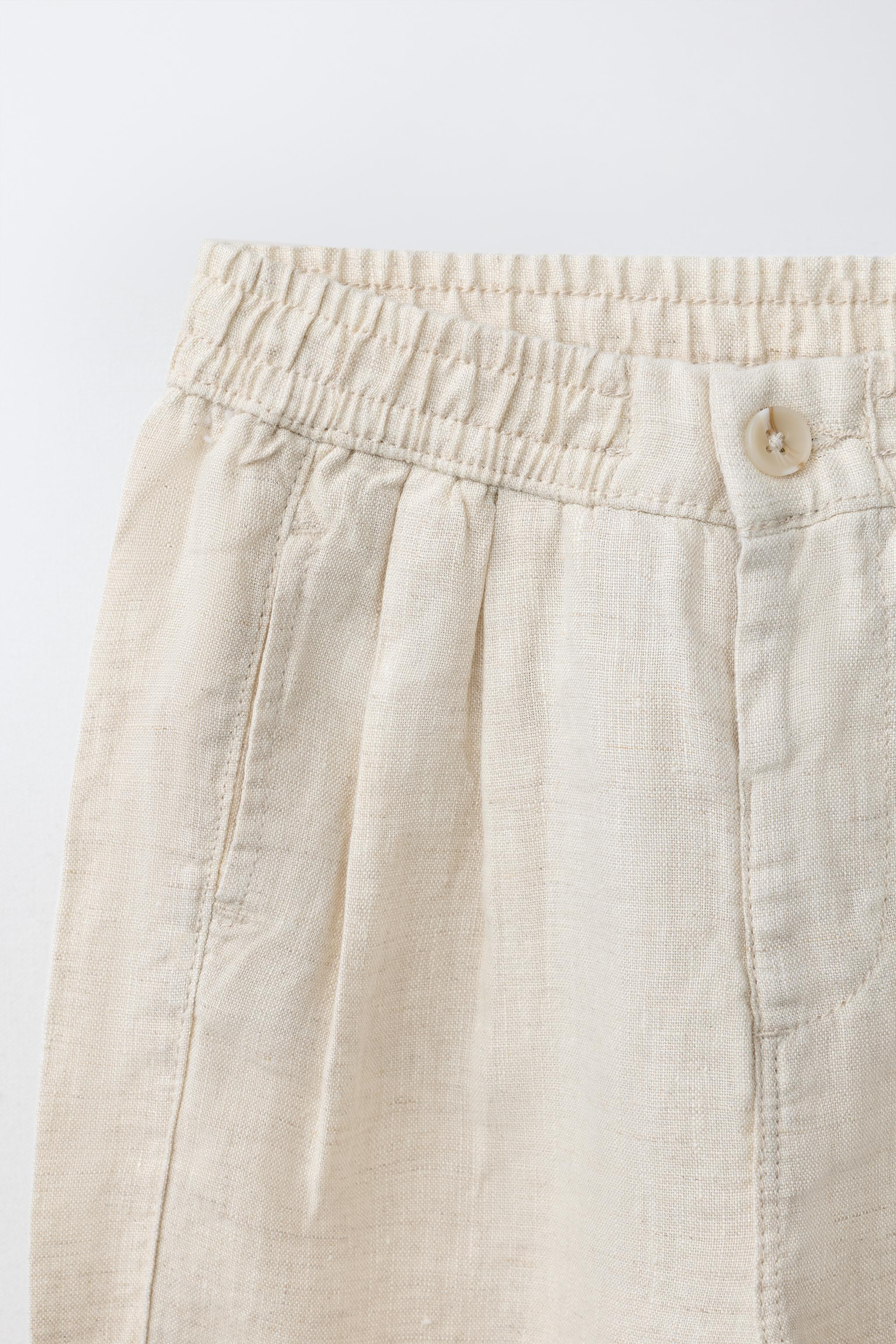 100% LINEN PLEATED PANTS | Zara US