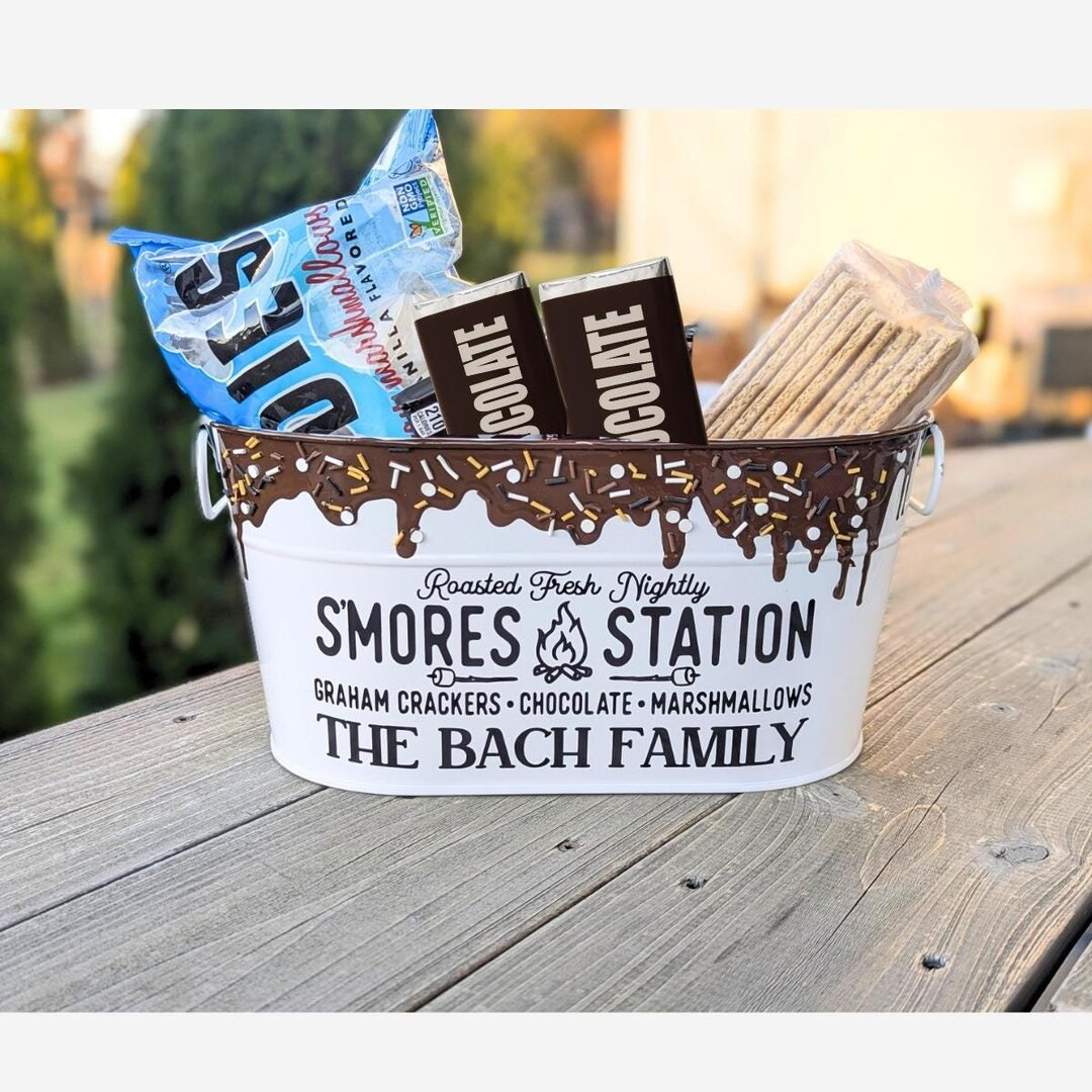 Personalized Smores Caddy for a Smore Station, White Metal Smore Caddy, Camping Caddy Container, ... | Etsy (US)