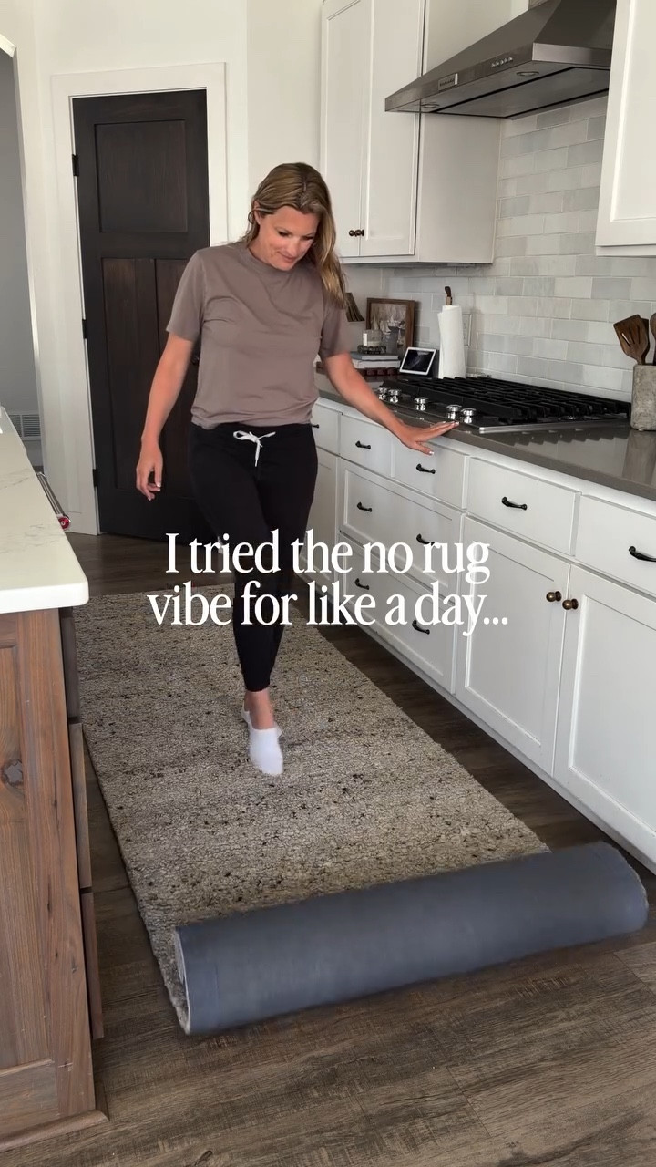 I spend a lot of time in the kitchen and I realized soft is everything!! I love this rug so much… a good rug is HARD to find! 

➡️ Head to my ShopMy page @hamiltonhaven5 in my links to find this rug (this exact color runner is on back order, but they have a few GORGEOUS colors! 😍😍)